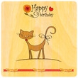 Открытка Flexiwood "Happy Birthday Cat" (+ конверт)